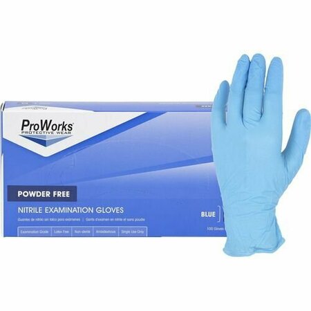 HOSPECO Nitrile Exam Gloves, 4 mil Palm Thickness, Nitrile, Powder-Free, M, 10 PK HOSGLN135FM